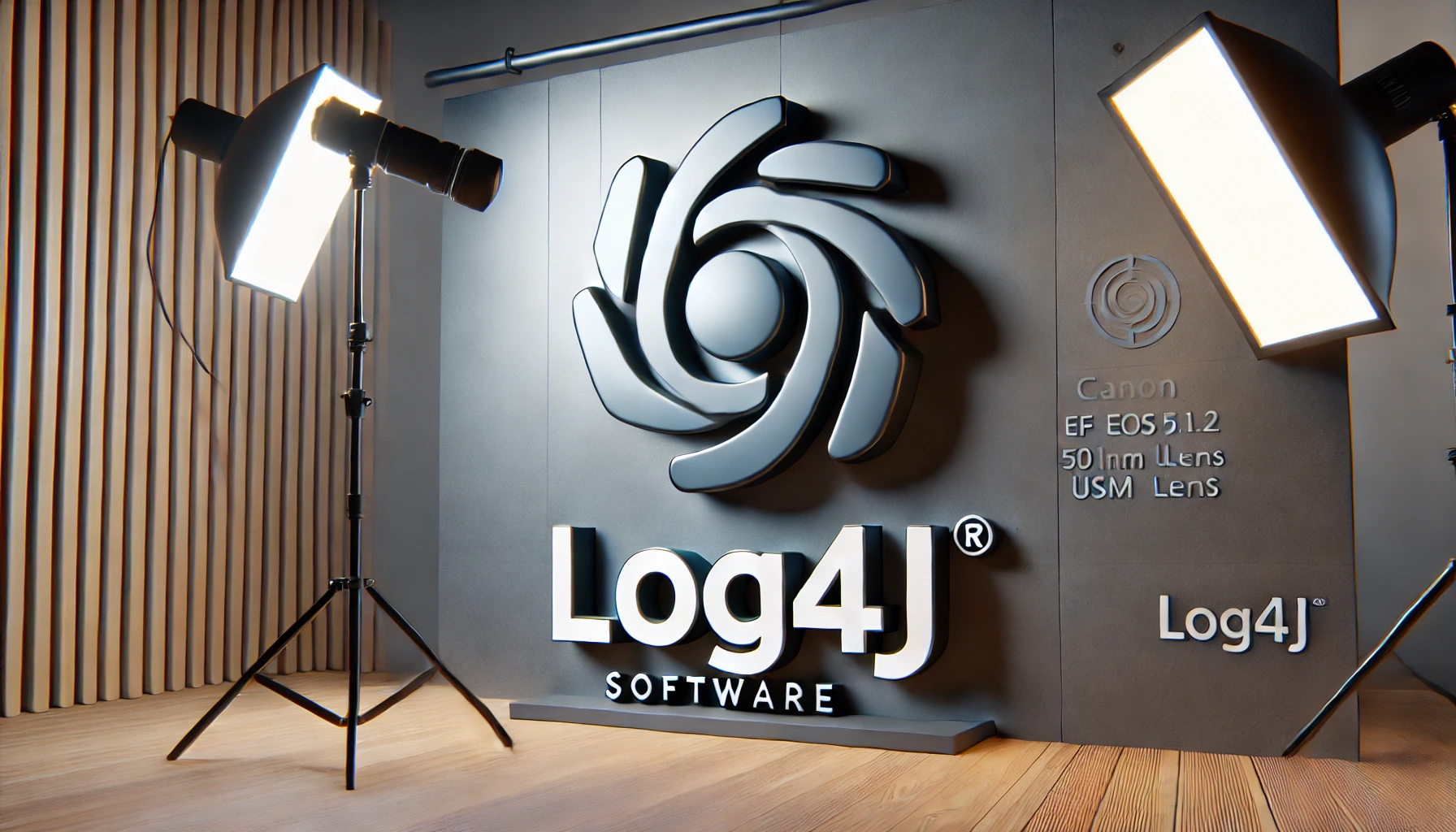 DALL·E 2024-08-01 13.13.12 – A highly detailed and realistic studio photo of the Log4j software logo. The image should feature the Log4j logo prominently displayed in a sleek, mod