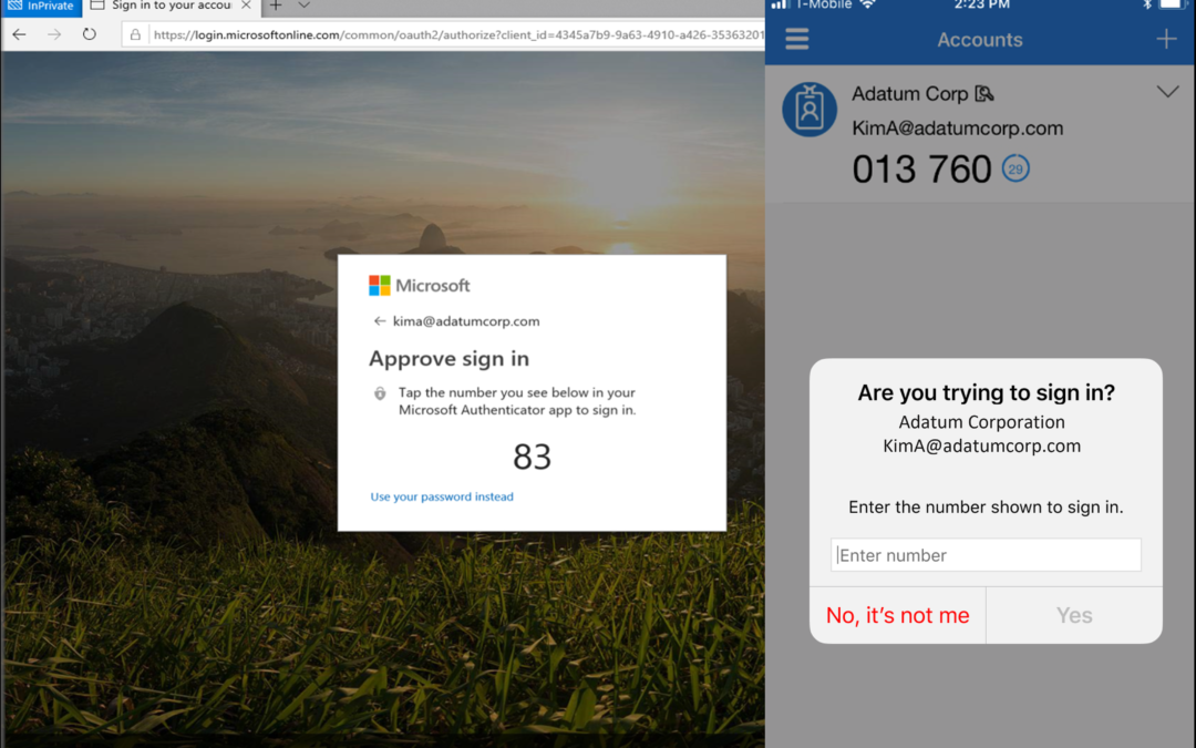 Meervoudige verificatie Microsoft Authenticator